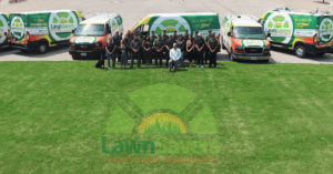 Professional Lawn Care Company LawnSavers with service vehicles
